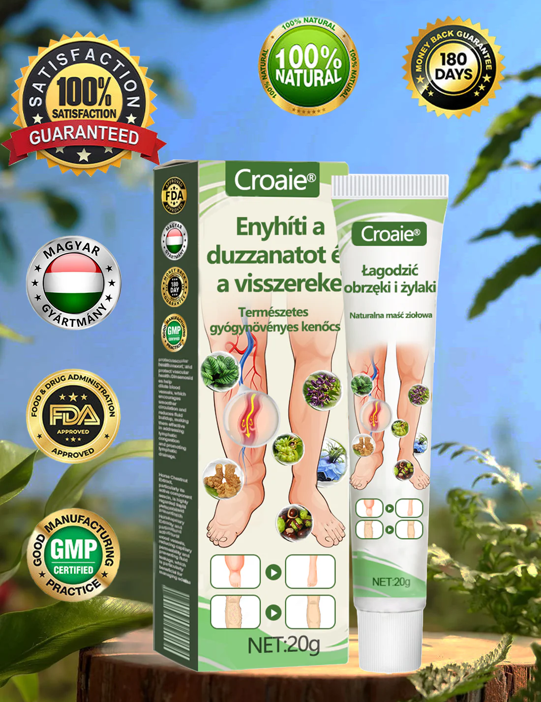 Swelling of legs vein soothing cream